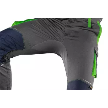 NEO TOOLS 81-247-XXL Profi-Arbeitshose mit Knieschutztaschen, Grau/Grün, Größe XXL