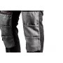 NEO TOOLS 81-248-XXL Herren-Arbeitshose mit 10 Taschen und Knieschutztaschen, Grau/Schwarz, 100% Baumwolle, 270 g/m²