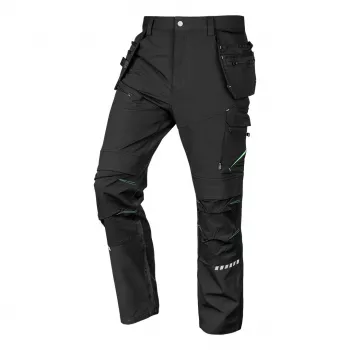 NEO TOOLS 81-296-3-L Mix&Match 4-Wege-Stretch Cordura Arbeitshose mit Holstertaschen, Schwarz, Größe L