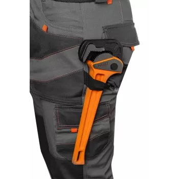 NEO Tools 81-325-L Schutzhose Größe L Grau/Schwarz mit orangefarbenen Akzenten