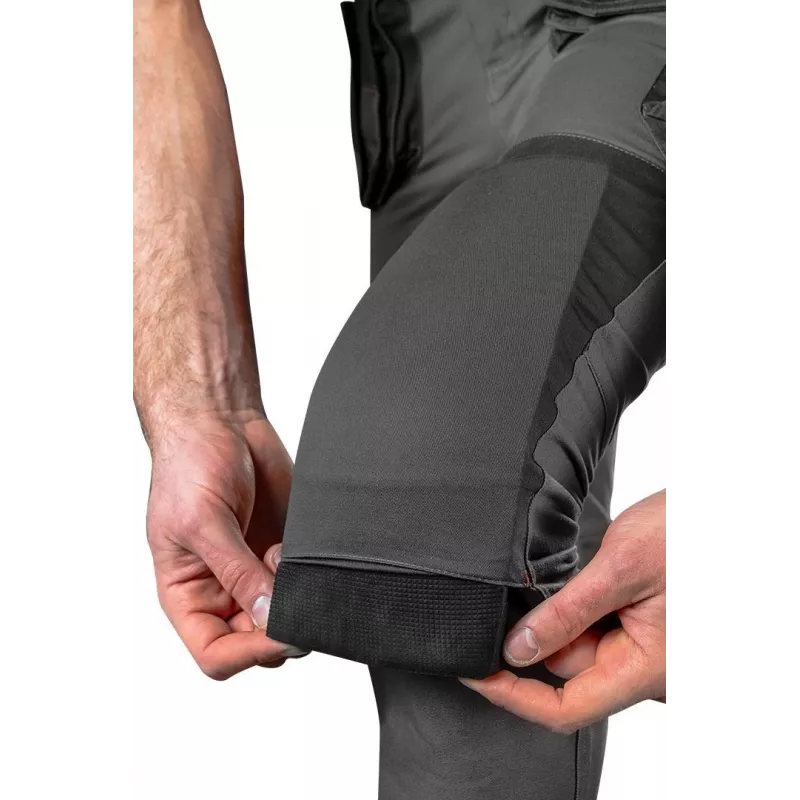 NEO Tools 81-325-L Schutzhose Größe L Grau/Schwarz mit orangefarbenen Akzenten