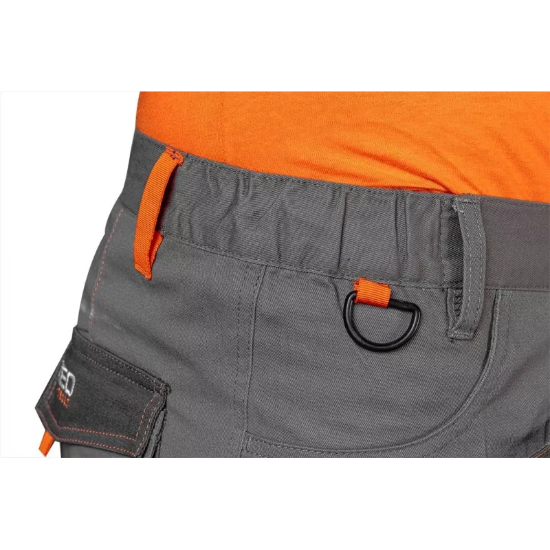 NEO Tools 81-325-L Schutzhose Größe L Grau/Schwarz mit orangefarbenen Akzenten