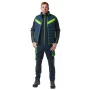 NEO TOOLS 81-534-XXL Arbeitshose, Grau/Schwarz mit orangefarbenen Akzenten, Größe XXL, 9 Taschen, verstärkte Knie, reflektierende Elemente