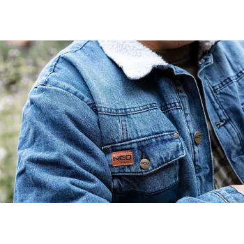 NEO TOOLS 81-557-XL Arbeitsjacke, 100% Baumwolle, 270 g/m², Grau/Grün, 7 Taschen, CE-zertifiziert, XL