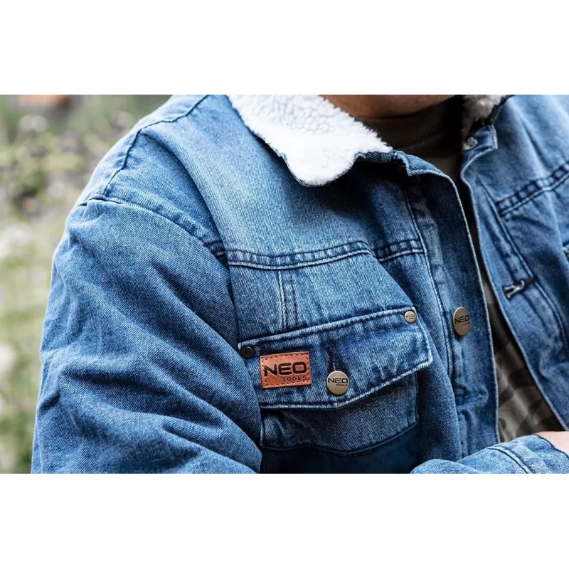 NEO TOOLS 81-557-XL Arbeitsjacke, 100% Baumwolle, 270 g/m², Grau/Grün, 7 Taschen, CE-zertifiziert, XL