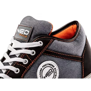 NEO Tools 82-112 S1P SRC Sicherheitsschuhe, Stahlkappe, Größe 46, Schwarz/Grau