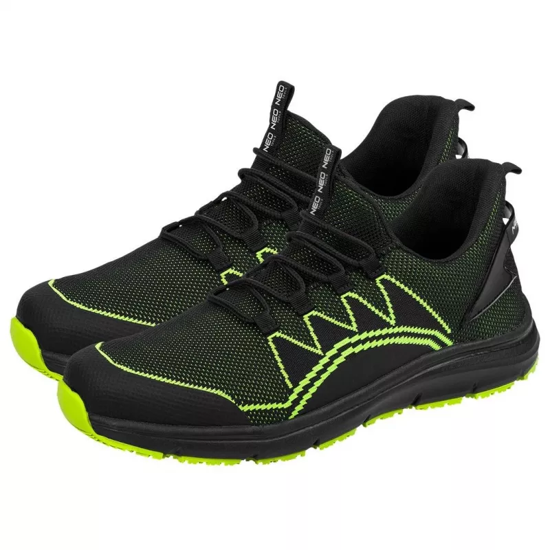 NEO Tools 82-161-39 S1P SRC Sicherheitsschuhe mit Stahlkappe, Größe 39, Schwarz/Grau