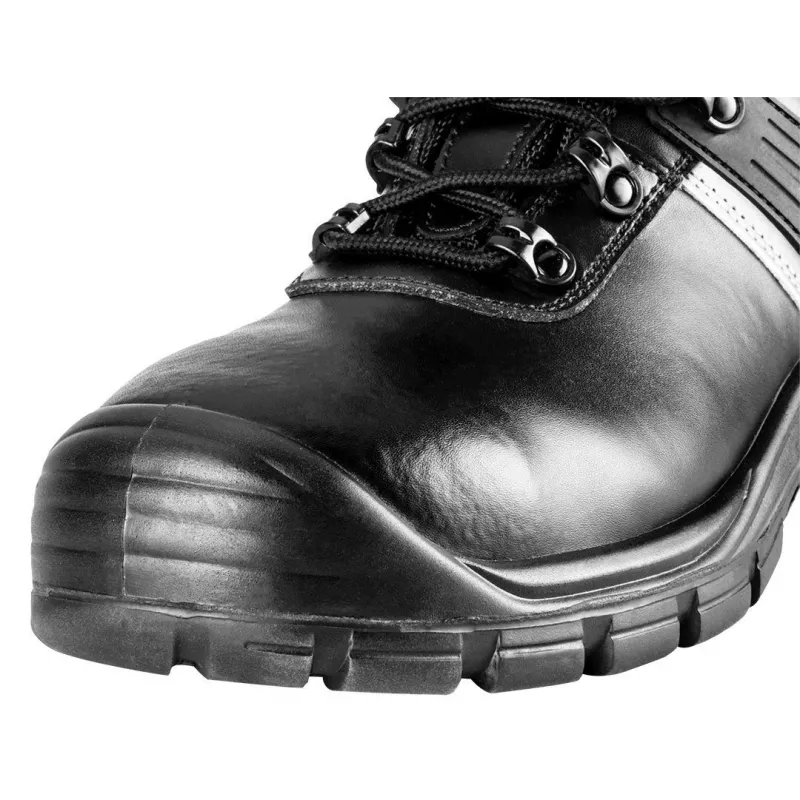 NEO Tools 82-175-45 S3 SRC Sicherheitsschuhe aus hochwertigem Leder, Größe 45, Schwarz/Grau