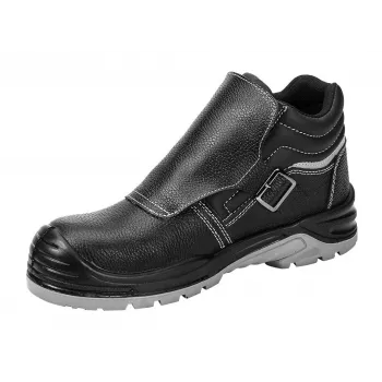 NEO Tools 82-181-41 S1P SRC Sicherheitsschuhe mit Stahlkappe, Veloursleder, Schwarz/Orange, Größe 41
