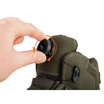 NEO TOOLS 82-751-39 S1P SRC Sicherheitsstiefel mit Stahlkappe und Durchtrittschutz, Spaltleder, Dual-Density PU-Sohle, Größe 39 EU, Schwarz/Grau