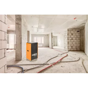 NEO TOOLS 90-162 Luftentfeuchter 10L/24h mit 2,1L Tank, LED-Anzeige, Auto-Abtauung, Dauerentwässerung, Kindersicherung, Schwarz