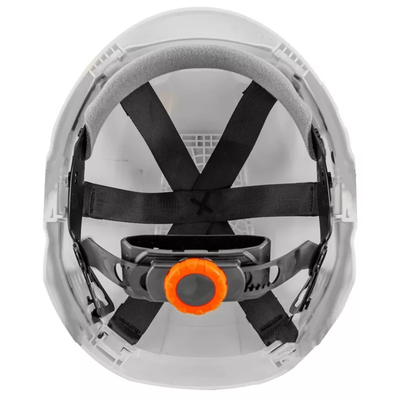 NEO TOOLS 97-211 Belüfteter Industrie-Schutzhelm mit 6-Punkt-Ratsche, EN 397, Weiß