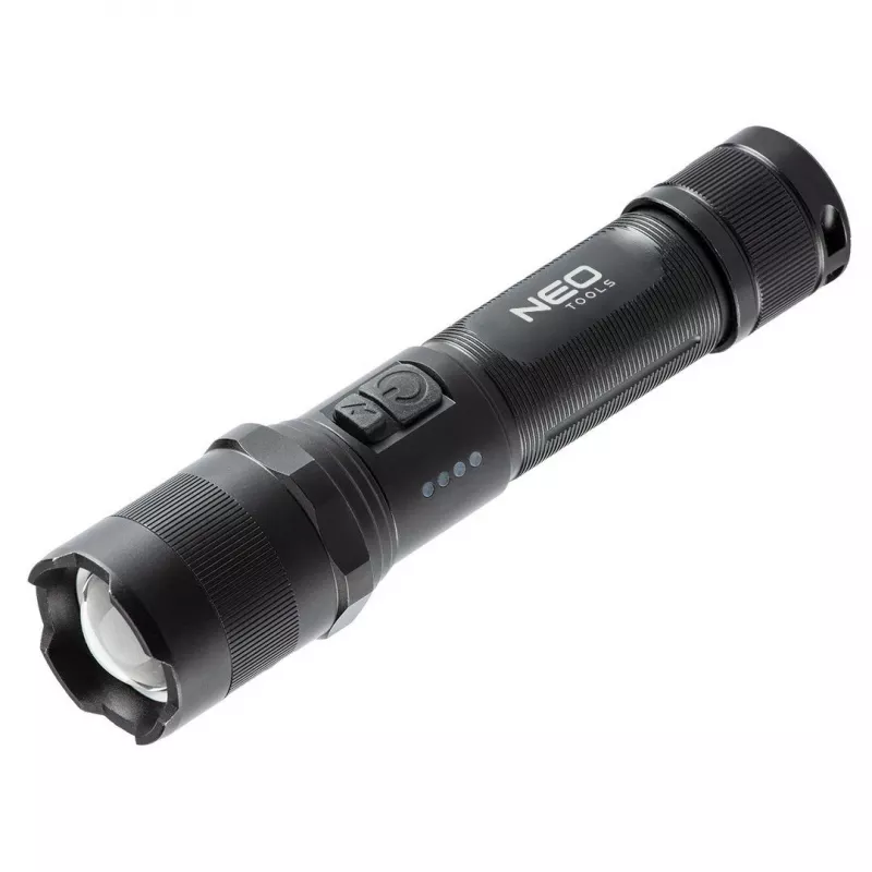 NEO TOOLS 99-035 COB LED Stirnlampe mit Bewegungssensor, 300 lm, IPX4, USB-C, verstellbarer Winkel, Magnetfuß