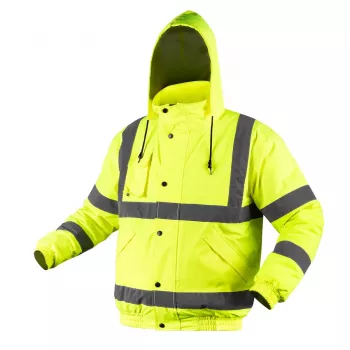 NEO TOOLS Hi-Visibility Leicht isolierte Bomber-Arbeitsjacke, Leuchtgelb, Größe XXXL