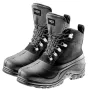 NEO TOOLS Herren Schneestiefel, Größe 43 - Schwarze Winter-Schnürstiefel mit Kunstfell-Futter, wasserabweisend, rutschfeste TPR-Sohle