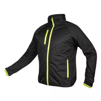 NEO TOOLS Mix&Match Softshelljacke Schwarz/Gelb Größe M - Winddichte, wasserabweisende Arbeitsjacke