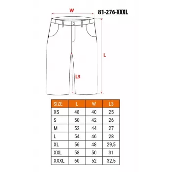 NEO TOOLS PREMIUM Herren-Shorts aus Baumwollmischung mit Stretch, XXXL, Schwarz
