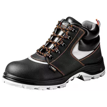 NEO TOOLS Arbeitsschuhe Leder Größe 39 CE - S3 Sicherheitsstiefel mit Stahlkappe, Schwarz