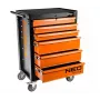 NEO Tools Werkstatt-Schrank, 6 Schubladen, 280 kg Gesamtlast, abschließbar, Kugelgelagerte Schubladenführungen, Kippschutz, 4 Rollen, Stahl