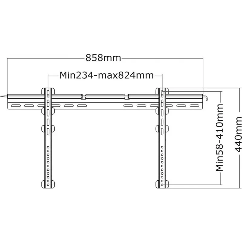 Neomounts PLASMA-W065 Feste TV-Wandhalterung für 37-75 Zoll Bildschirme, Silber, 50 kg Tragfähigkeit, VESA 200x200 bis 600x400