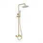 Nestos Brushed Gold Einhebel-Duschset mit Regenduschkopf und Handbrause