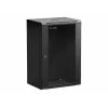 NETRACK 019-180-645-022 Wand-/Hängegehäuse 19 inch 18U 450mm Glastür Schwarz Abnehmbare Seitenwände
