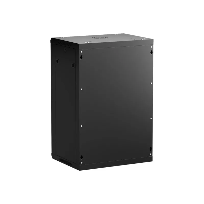 NETRACK 019-180-645-022 Wand-/Hängegehäuse 19 inch 18U 450mm Glastür Schwarz Abnehmbare Seitenwände