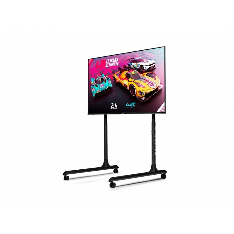 Next Level Racing Bodenständer - Freistehender Einzelmonitorständer mit Rundrohr - Bis zu 65 Zoll - Höhenverstellung, Neigung - Maximale Tragfähigkeit 50 kg - Schwarz