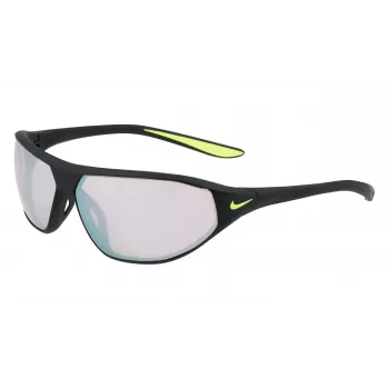 NIKE AEROSWIFTEDQ0 Unisex Sport Sonnenbrille - Matt Schwarz, Grau getönt, 65mm Glas