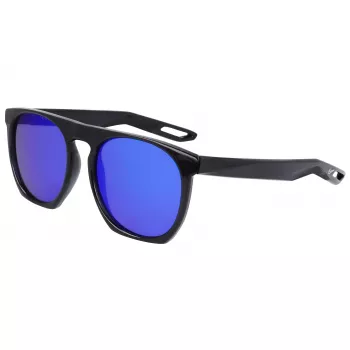 NIKE FLATSPOTXXIIM Unisex Sonnenbrille - Schwarzer Rahmen, Rauchgraue Gläser, 52/20/145 mm