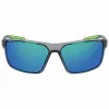 NIKE WINSTORMMCW4 Herren-Sonnenbrille - Matt schwarzer Rahmen, rauchgraue Gläser, 65 mm Glasbreite
