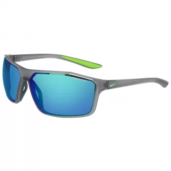 NIKE WINSTORMMCW4 Herren-Sonnenbrille - Matt schwarzer Rahmen, rauchgraue Gläser, 65 mm Glasbreite