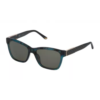 NINA RICCI Damen-Sonnenbrille SNR116540Z47 - Braun Havana eckiger Acetatrahmen mit braunen Gradient-Polycarbonatgläsern 54/18/140 mm