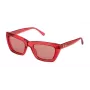NINA RICCI Damen-Sonnenbrille SNR251-5409WE - Rechteckiger Acetatrahmen mit grauen Gradientengläsern