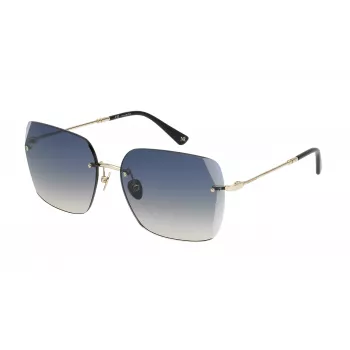 Nina Ricci Damen-Sonnenbrille SNR271V60300Y Schmetterling Oversized Dunkelbraun Havanna Gradient Braun 60mm