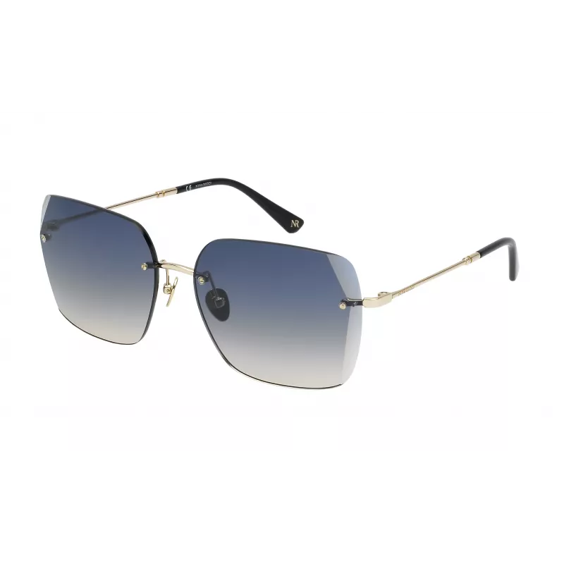 Nina Ricci Damen-Sonnenbrille SNR271V60300Y Schmetterling Oversized Dunkelbraun Havanna Gradient Braun 60mm