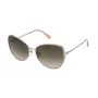 NINA RICCI Damen-Sonnenbrille SNR302-600A32 Havana/Brown Tortoise Gestell Braune Gradient Gläser 60/16/135 mm