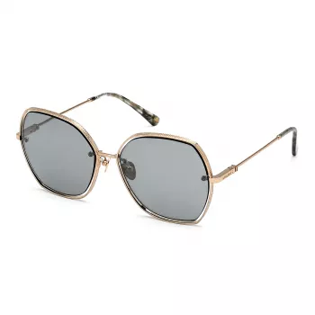 NINA RICCI Damen-Sonnenbrille SNR304-598FEX Braun/Gold Butterfly Cat-Eye