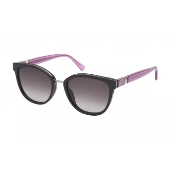 NINA RICCI Damen-Sonnenbrille SNR3585401CK - Schwarzer Acetatrahmen, grau verlaufende Gläser, 54/19/140 mm