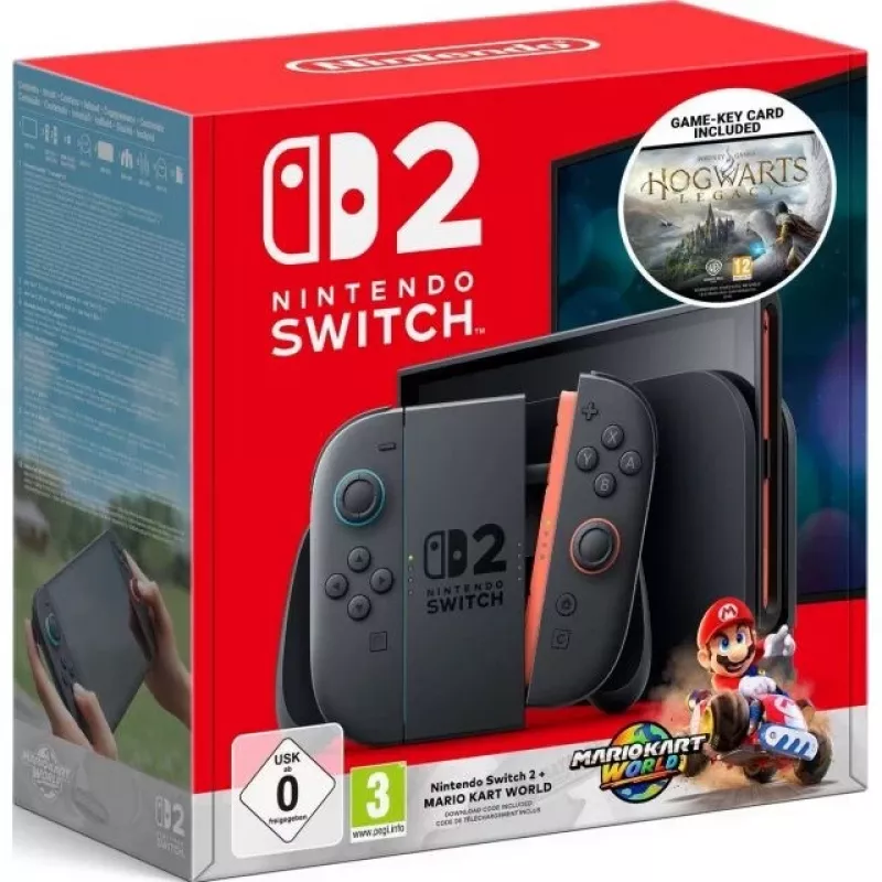 Nintendo Switch 2 OLED White Konsole + Super Mario Bros. Wonder + Hogwarts Legacy