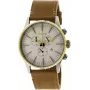 NIXON A4052548 Herrenuhr 42mm Edelstahl mit schwarzem Lederarmband