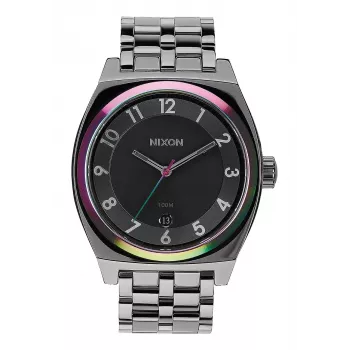NIXON Herrenuhr A325-1698-00 40mm Edelstahlgehäuse Lederarmband Japanisches Quarzwerk