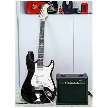 NN EG SET BK E-Gitarren-Starter-Pack Schwarz