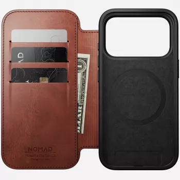 NOMAD Leather Case für iPhone 17 Pro mit MagSafe und Wallet