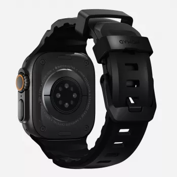 NOMAD Rocky Point Band für Apple Watch 46mm/49mm mit FKM und Titan (Carbon Black, Black Hardware)