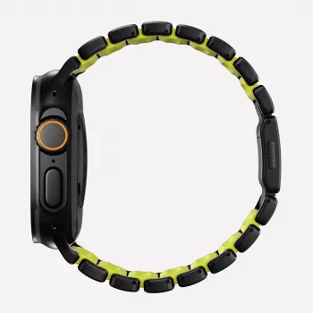 NOMAD Stratos Band - Titanarmband für Apple Watch 49mm mit FKM (Black Titanium, Volt FKM)