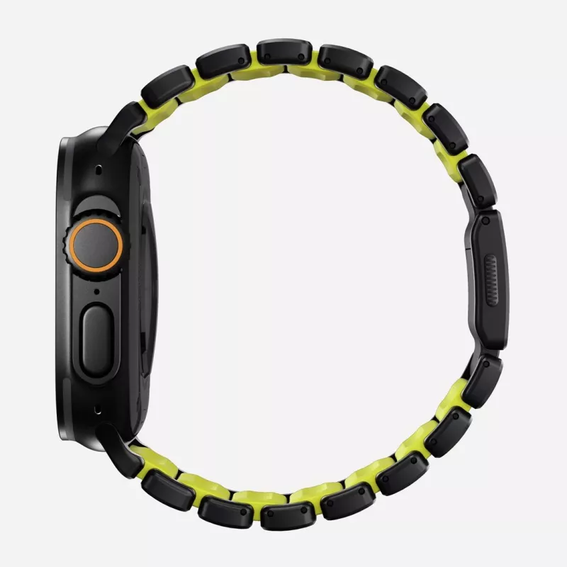 NOMAD Stratos Band - Titanarmband für Apple Watch 49mm mit FKM (Black Titanium, Volt FKM)