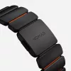 NOMAD Stratos Band - Titanarmband für Apple Watch 49mm mit FKM (Black Titanium, Ultra Orange FKM)