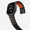 NOMAD Stratos Band - Titanarmband für Apple Watch 49mm mit FKM (Black Titanium, Ultra Orange FKM)