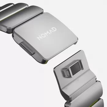 NOMAD Stratos Band - Titanarmband für Apple Watch 49mm mit FKM (Natural Titanium, Volt FKM)
